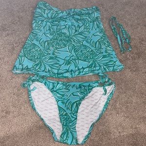 Lilly Pulitzer Bathing Suit Set in Shorley Blue Toucan Tango Size XS